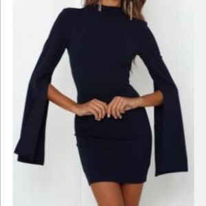 NWT Hello Molly Navy fitted mini dress M
